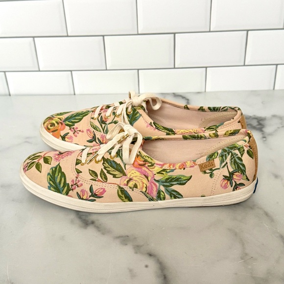 Keds x Rifle Paper Co Women's Peach Floral Sneaker - Picture 4 of 9
